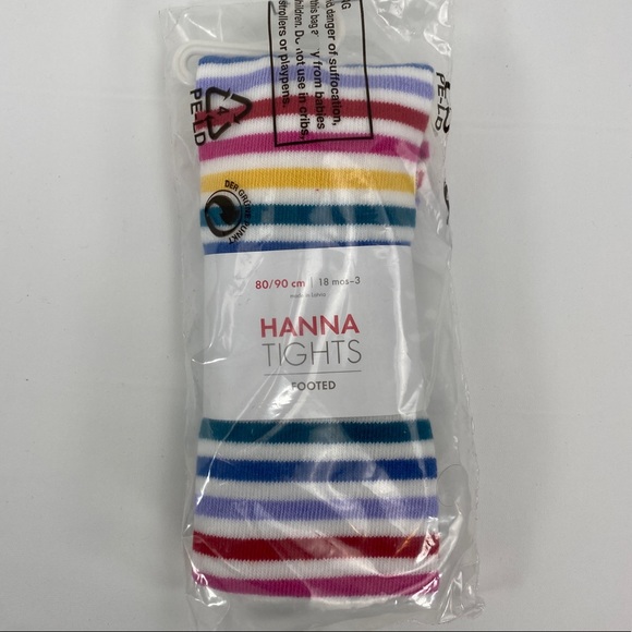 Hanna Andersson Rainbow Happy Footed Tights size 80-90cm - Picture 3 of 7